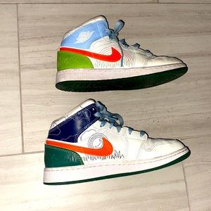 Air Jordans have been used all about six times and a little bit dirty.